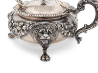 A Pair of English Silver-Gilt Footed Salt Cellars and Covered Condiment Bowl
