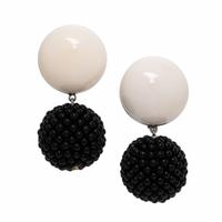 Sabbadini, White Coral, Onyx, and White Gold Earrings