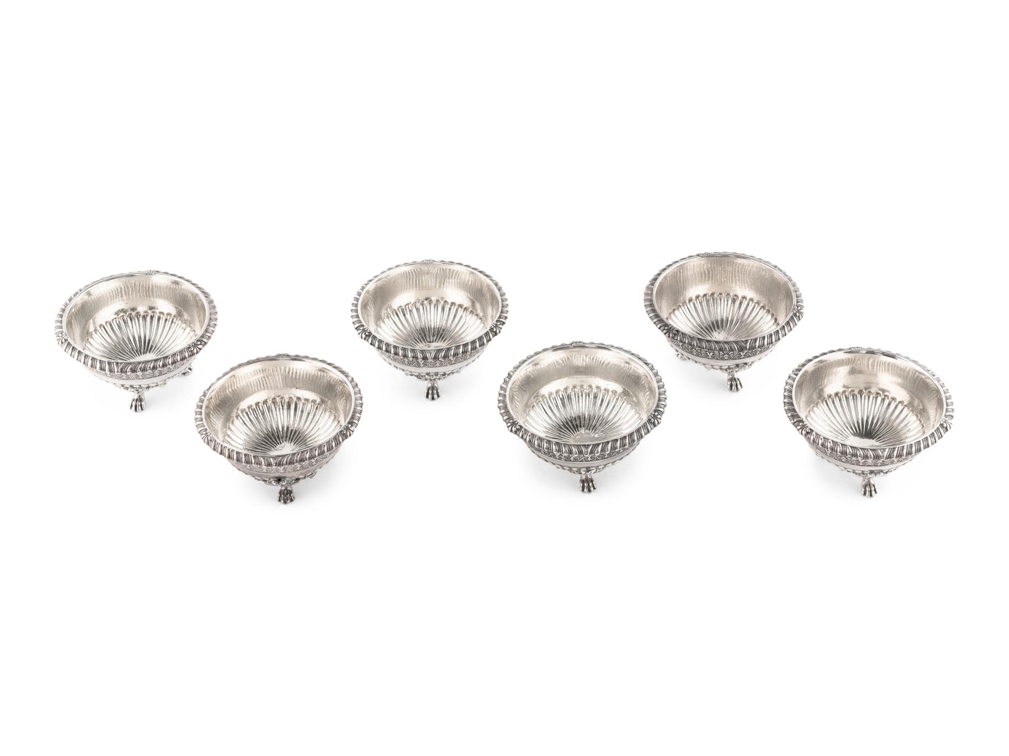 A Set of Six Paul Storr Silver Salts