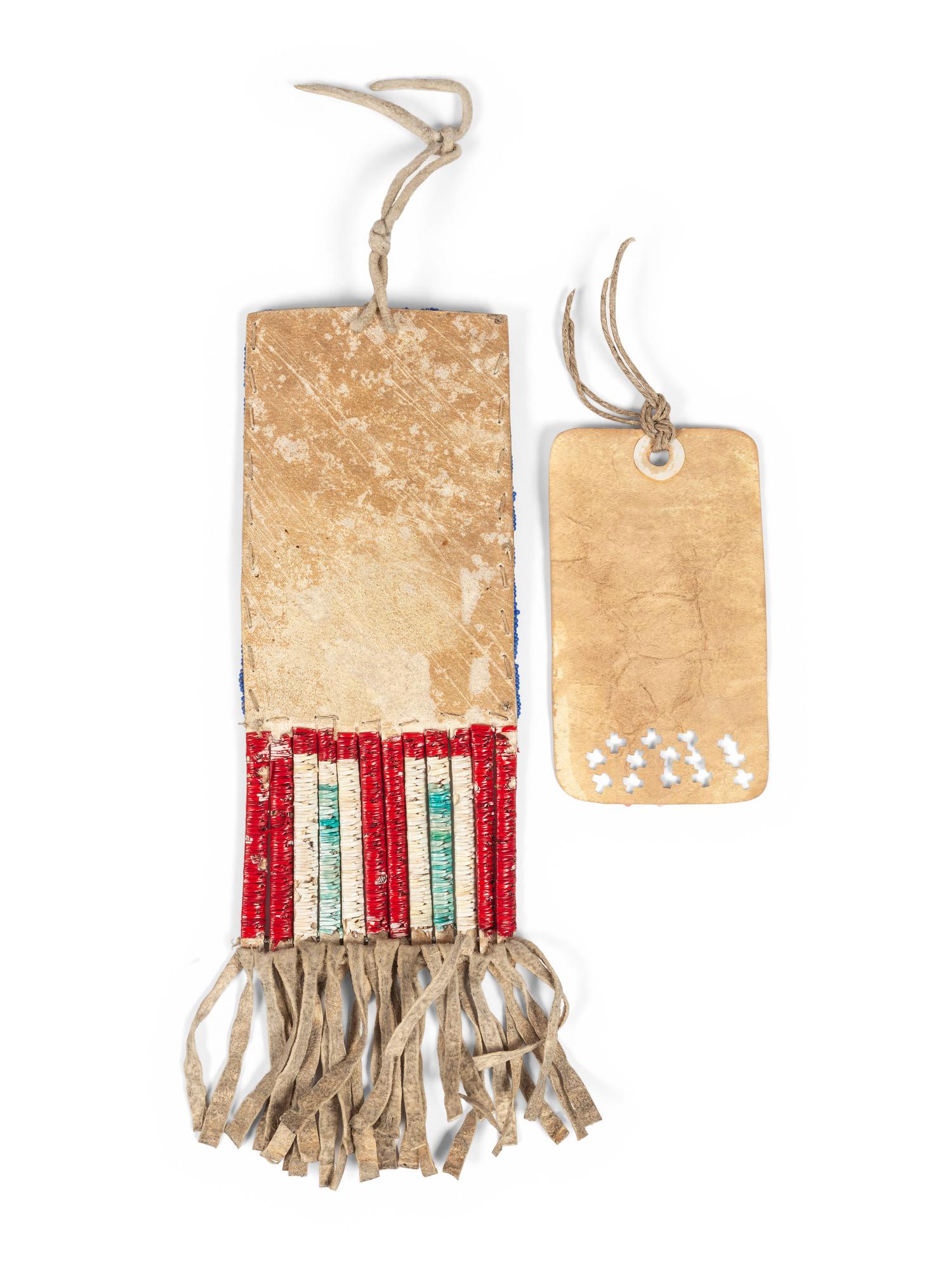 Northern Plains Beaded Hide Ration Pouch, with Ticket