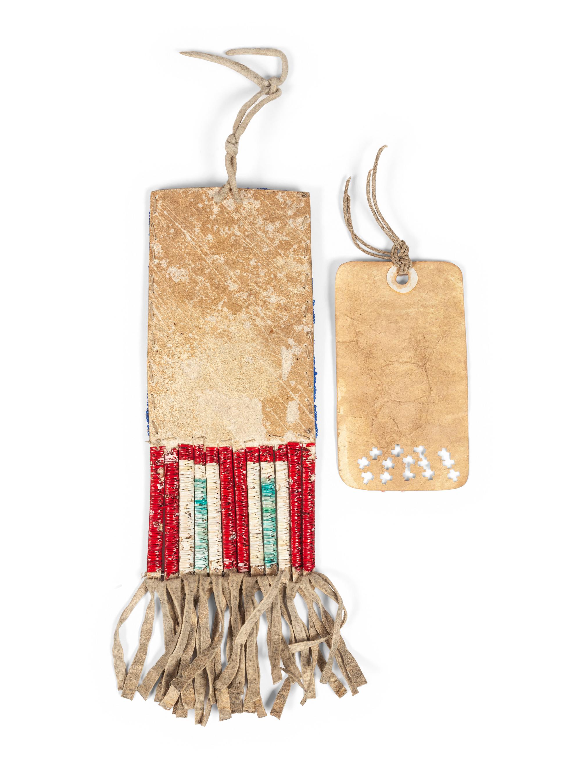 Northern Plains Beaded Hide Ration Pouch, with Ticket