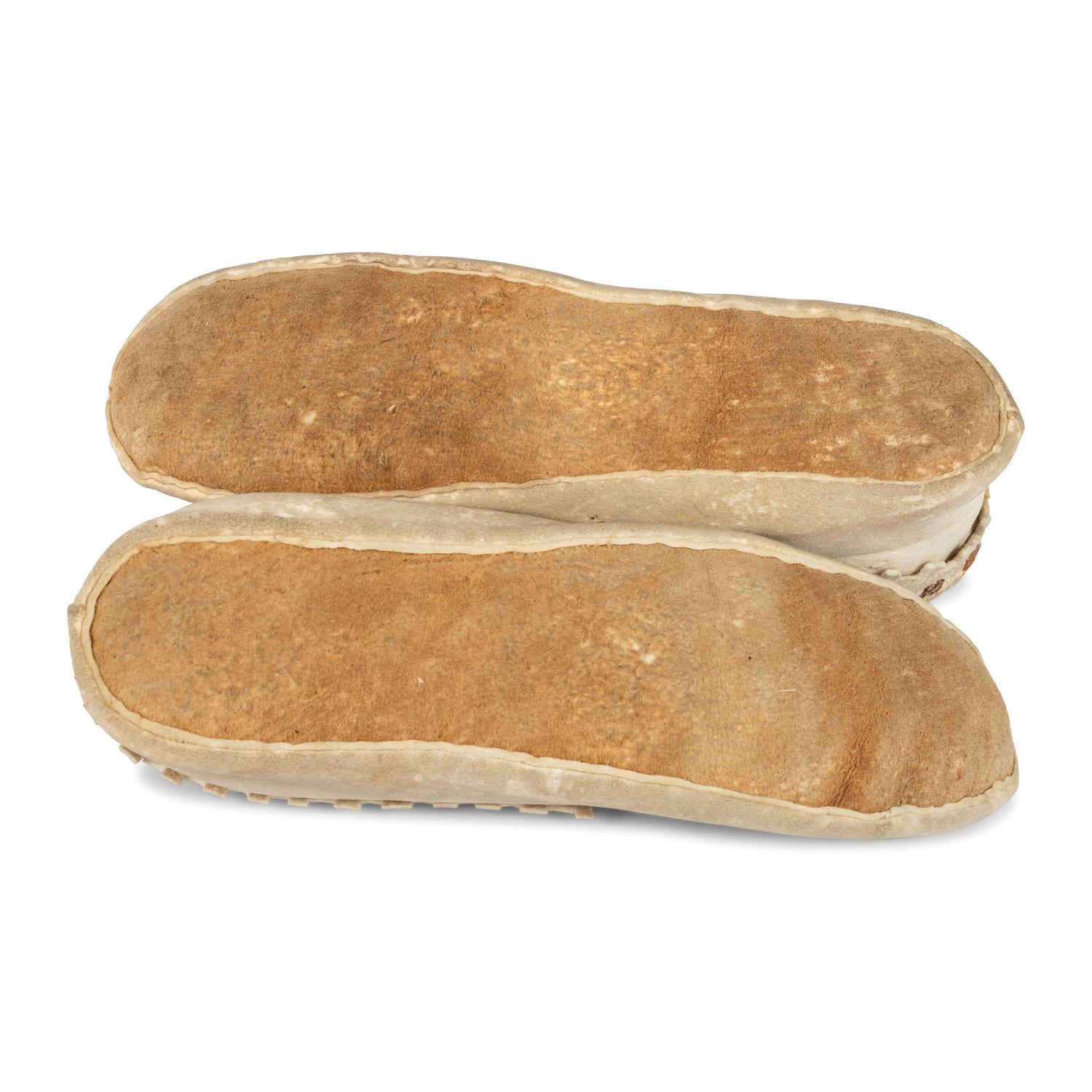 Metis Cree Embroidered Hide Moccasins