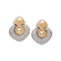 BICOLOR GOLD AND DIAMOND EARCLIPS