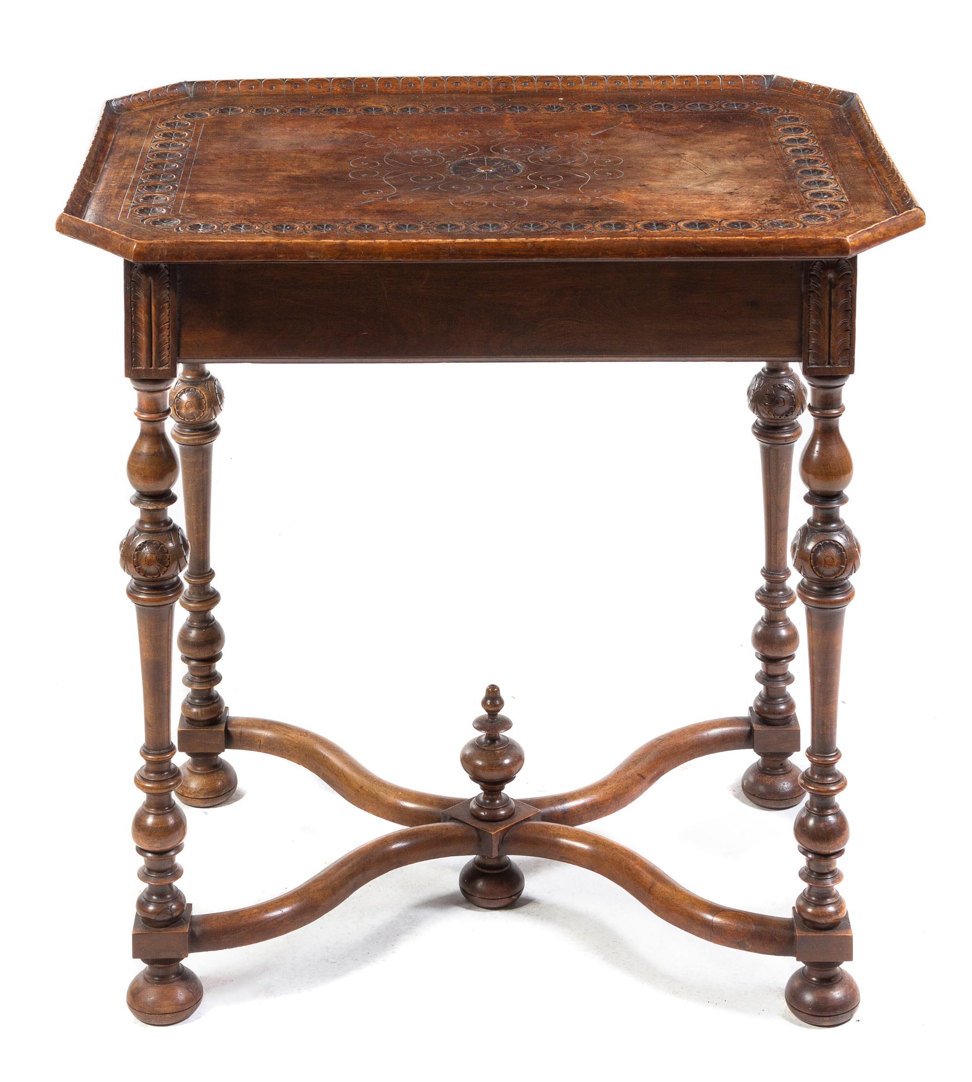 An Italian Renaissance Style Walnut Pedestal Table Height of first 28 inches. — 20TH CENTURY