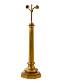 A Gilt Bronze Columnar Table Lamp