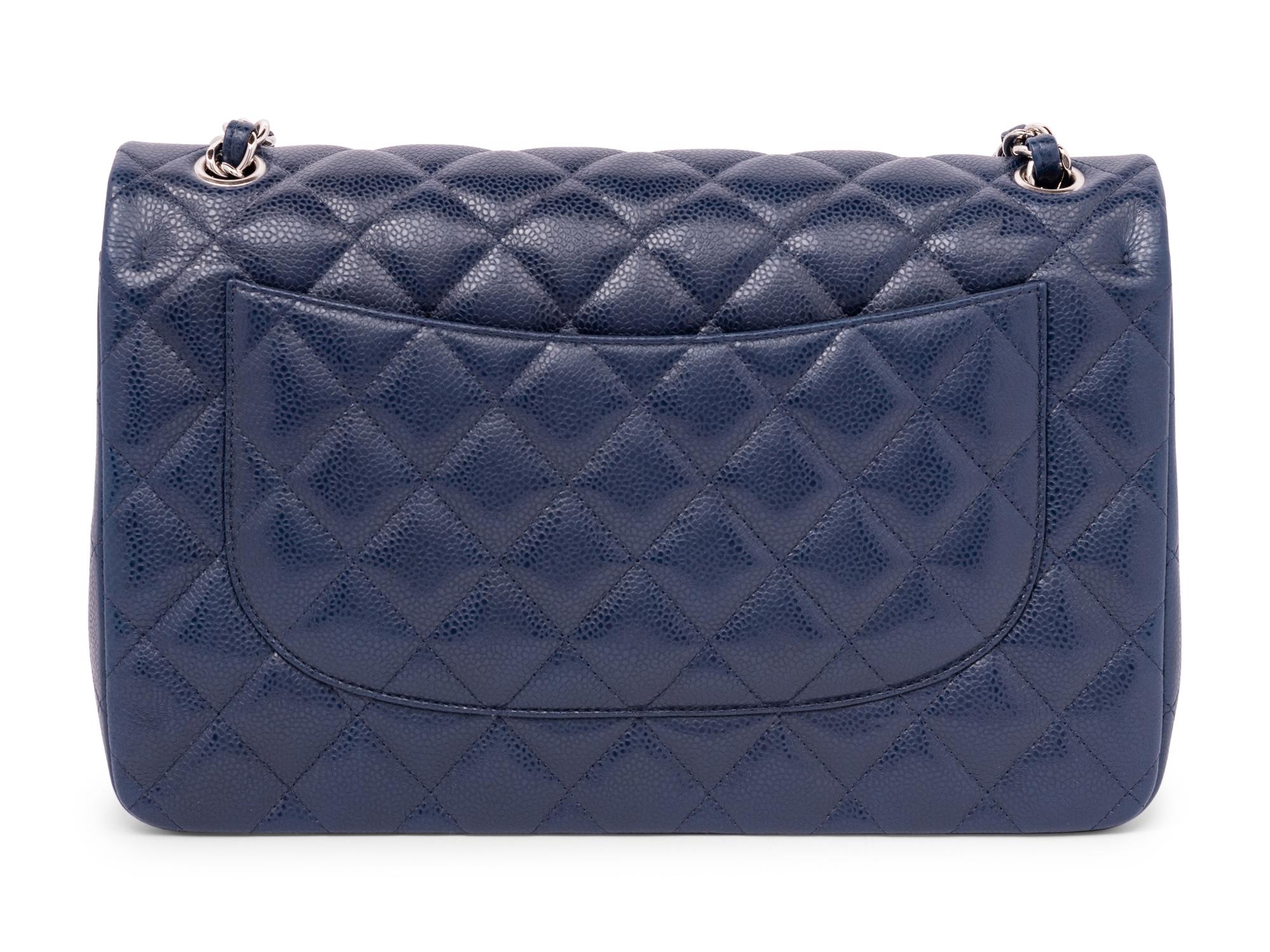 Chanel Navy Caviar Leather Flap Bag, 2011