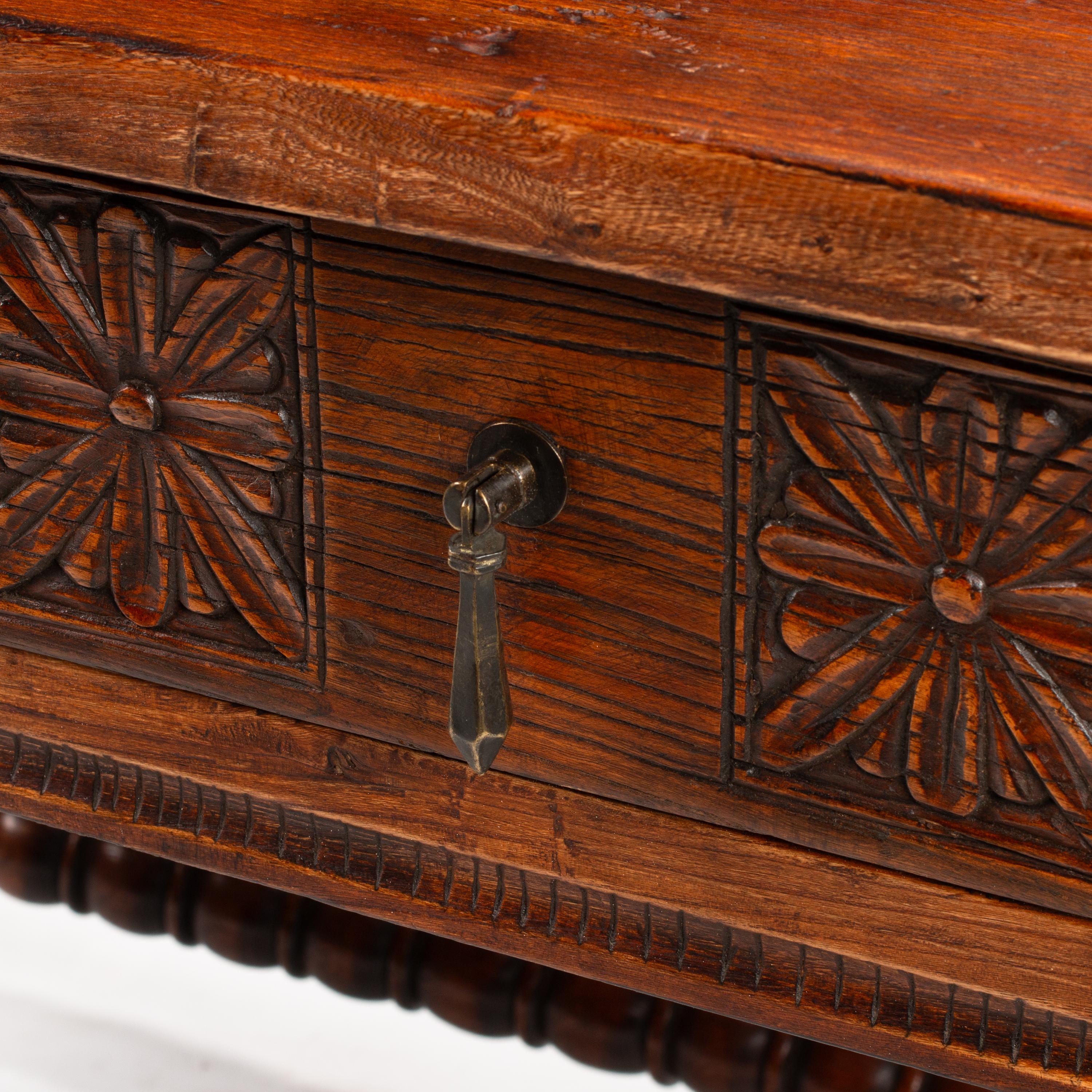 A Spanish Renaissance Style Walnut Library Table