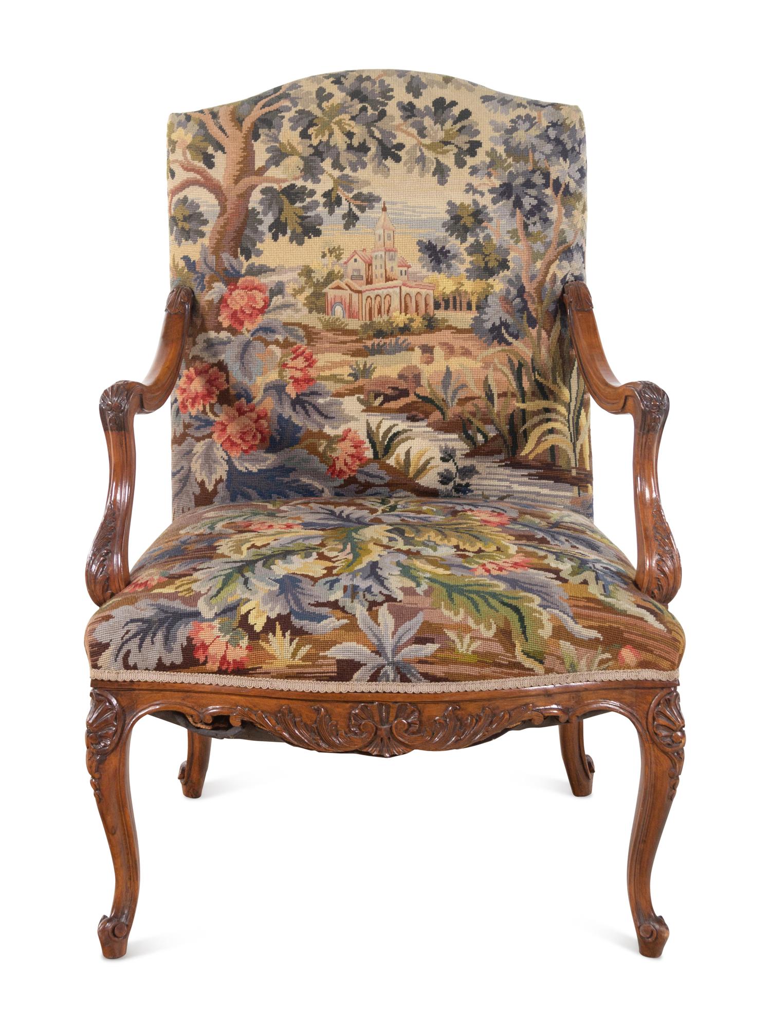 A Régence Style Walnut Fauteuil