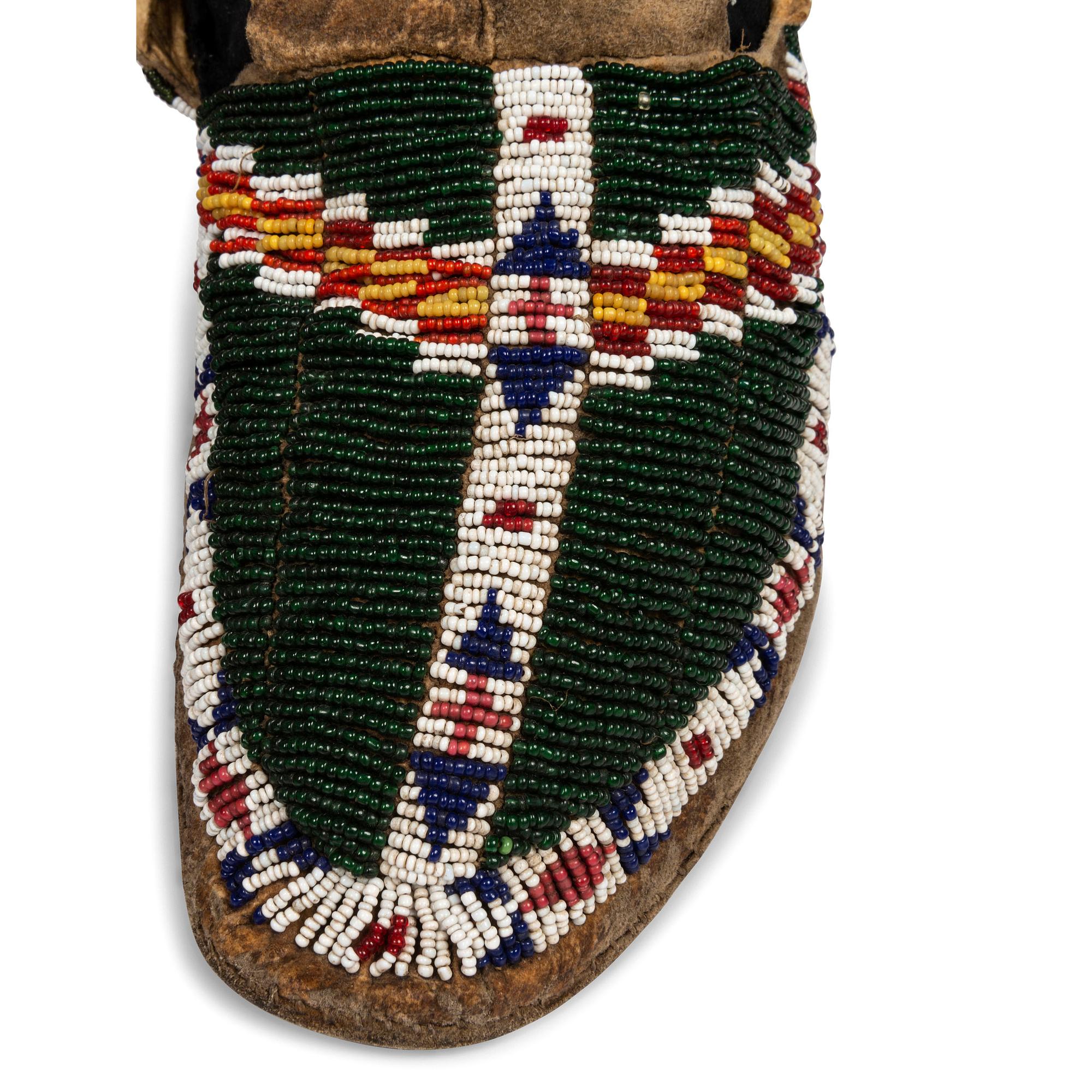 Sioux Beaded Hide Moccasins