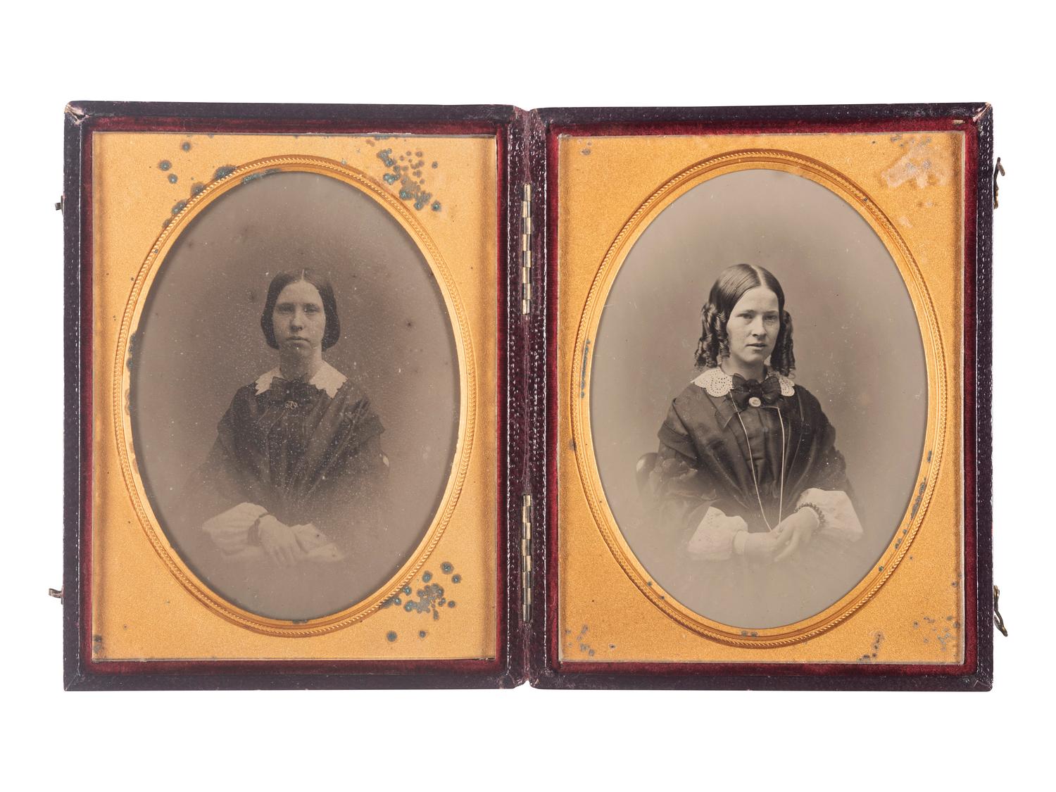 [EARLY PHOTOGRAPHY]. A group of 4 daguerreotypes and ambrotypes of young women, comprising: