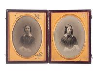[EARLY PHOTOGRAPHY]. A group of 4 daguerreotypes and ambrotypes of young women, comprising: