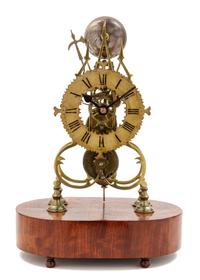 An English Brass Skeleton Clock Height 16 1/4 inches. — 19TH CENTURY