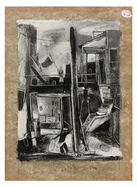 Beach Scene (verso: Town Scene)