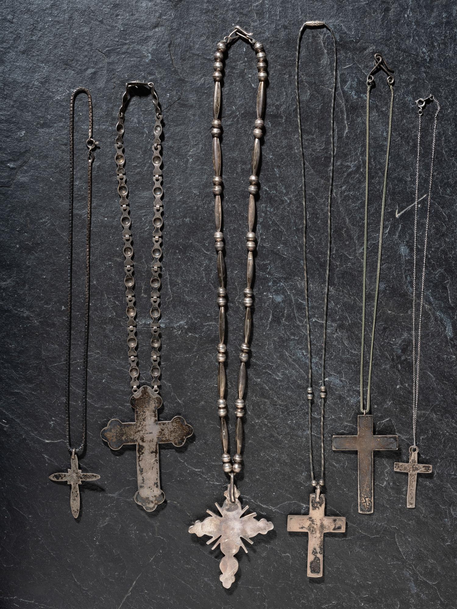 Navajo and Southwestern-style Silver Cross Pendants