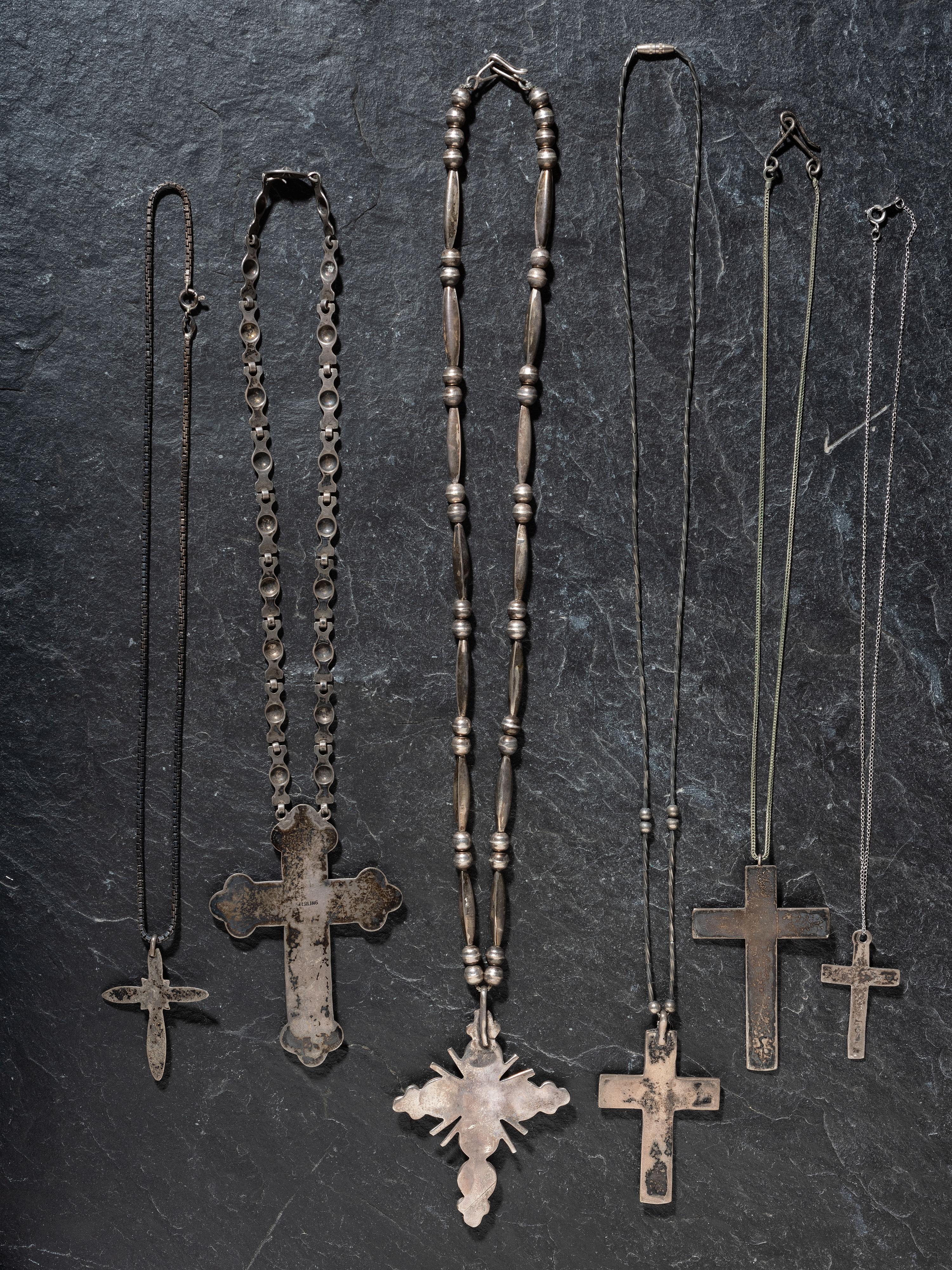 Navajo and Southwestern-style Silver Cross Pendants