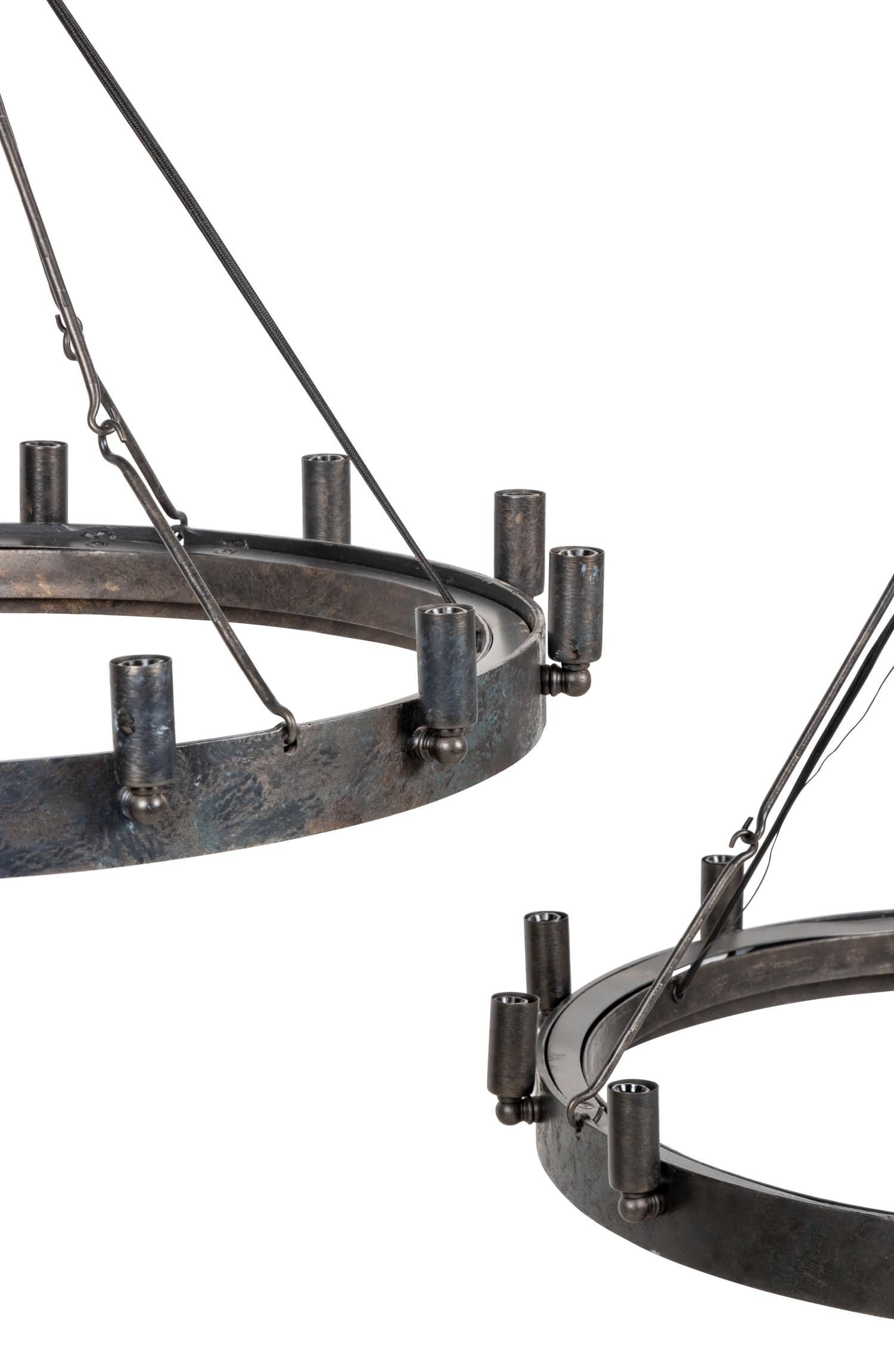 A Set of Four Twelve-Light Ring Fixtures