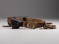 [CIVIL WAR]. Model 1851 cavalry sabre belt by W. Kinsey retaining shoulder strap and equipped with Model 1851 enlisted sword belt plate, maker marked cartridge box, and maker marked cap pouch.