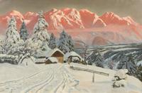 Alois Arnegger, (Austrian, 1879-1967), Snowy Scene