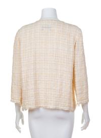 A Chanel Cream Cotton and Linen Jacket, Size 44.