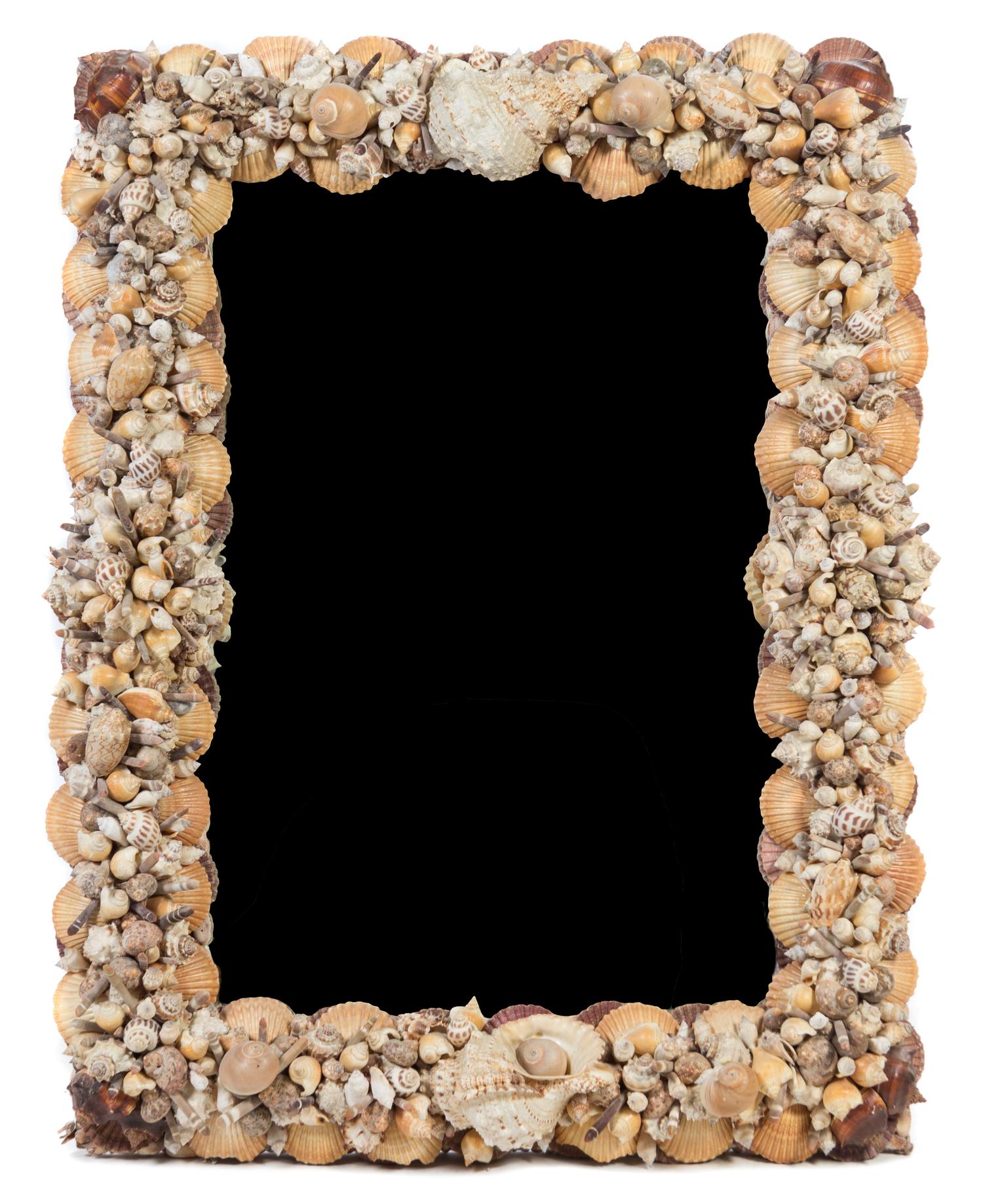 A Grotto Style Mirror Height 40 x width 31 inches. — 20TH CENTURY