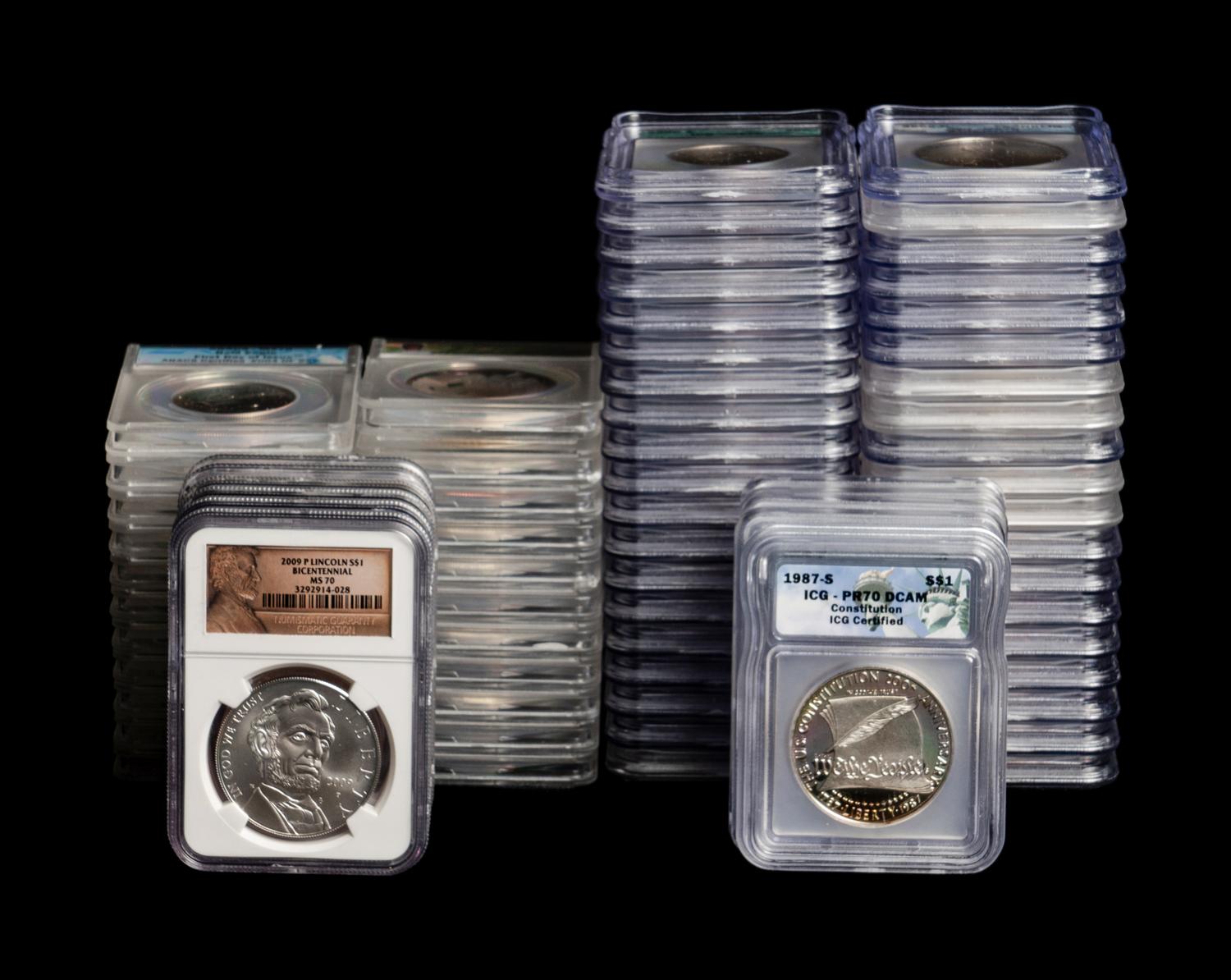 A Collection of U.S. Mint Issued and Third-Party Graded Commemorative Coins