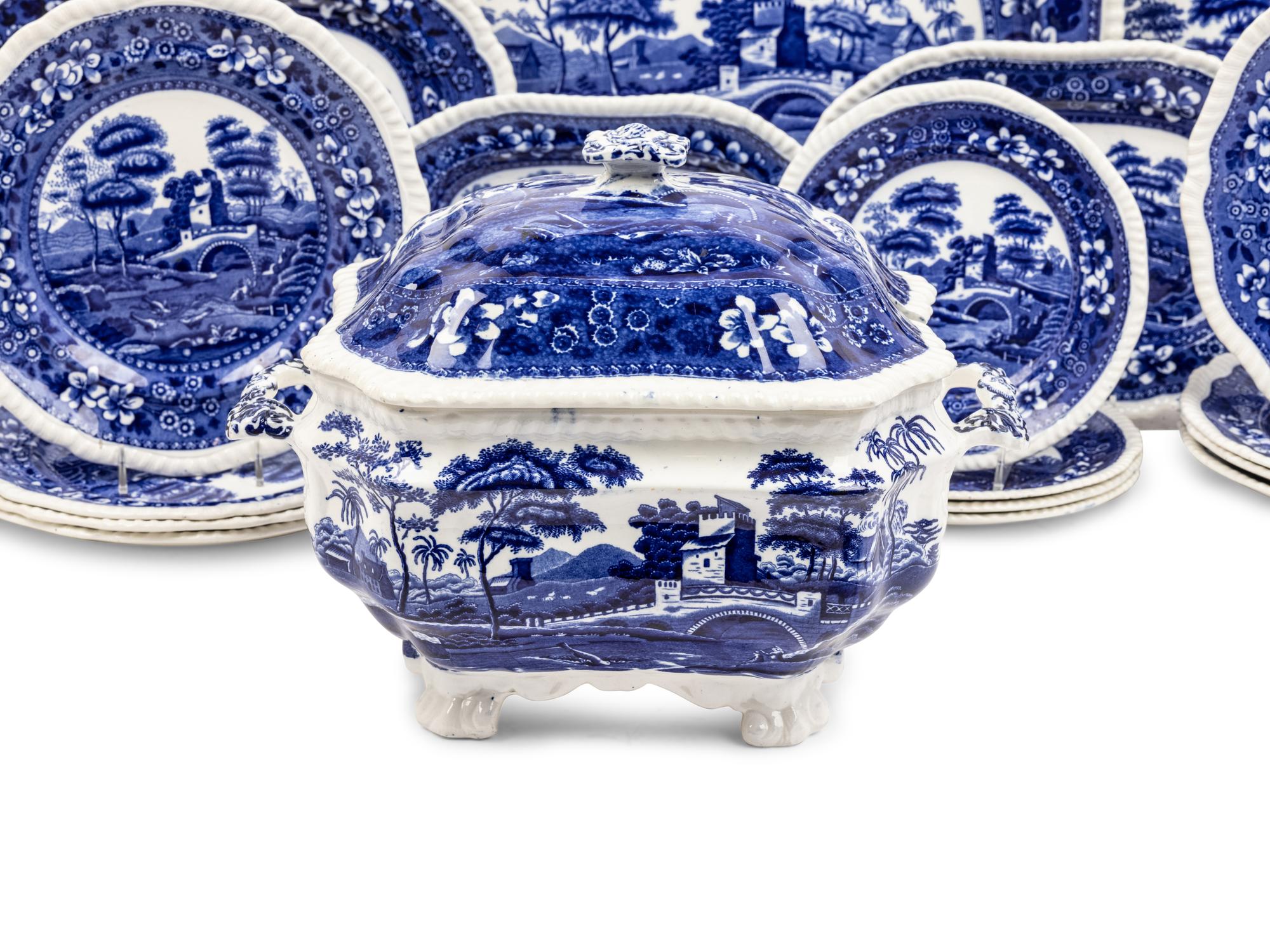 A Copeland Spode Tower Pattern Ironstone Dinner Service