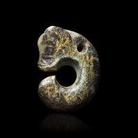A Miniature Jade Coiled Dragon, Possibly Hongshan Culture 或為紅山 青玉豬龍