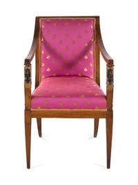 An Empire Style Parcel-Gilt Fauteuil