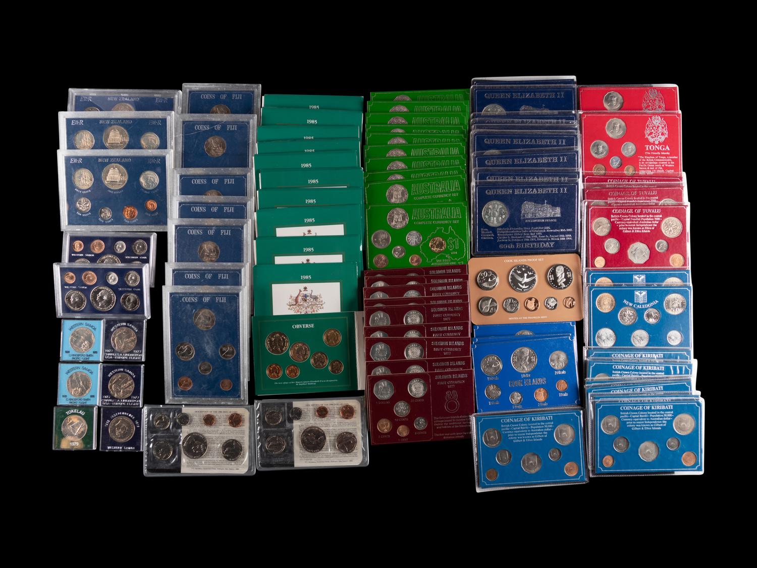 [INTERNATIONAL] A Large Collection of Australia, New Zealand and Pacific Island Proof, Mint and Commemorative Coin Sets