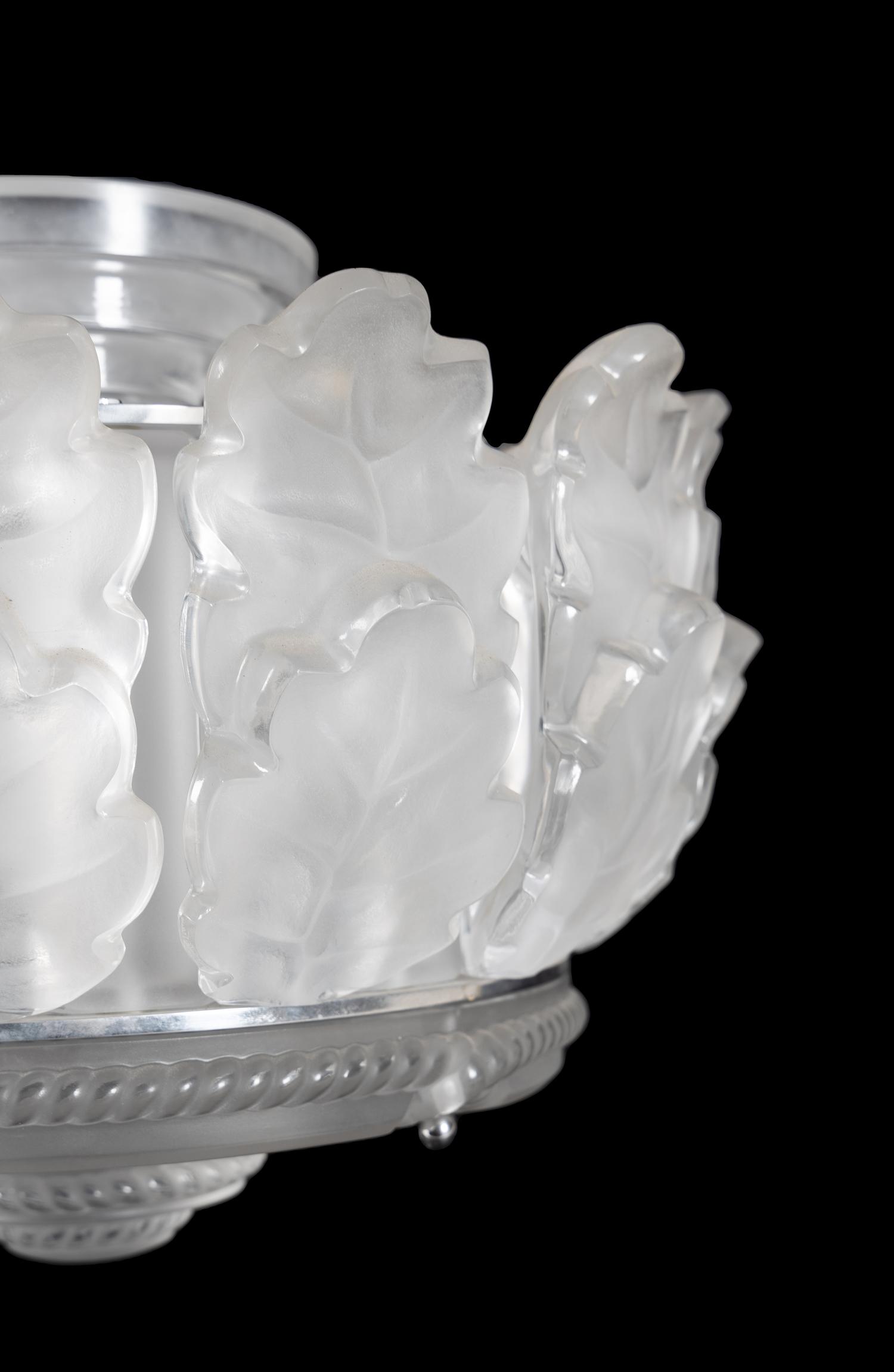 A Lalique Chene Ceiling Fixture