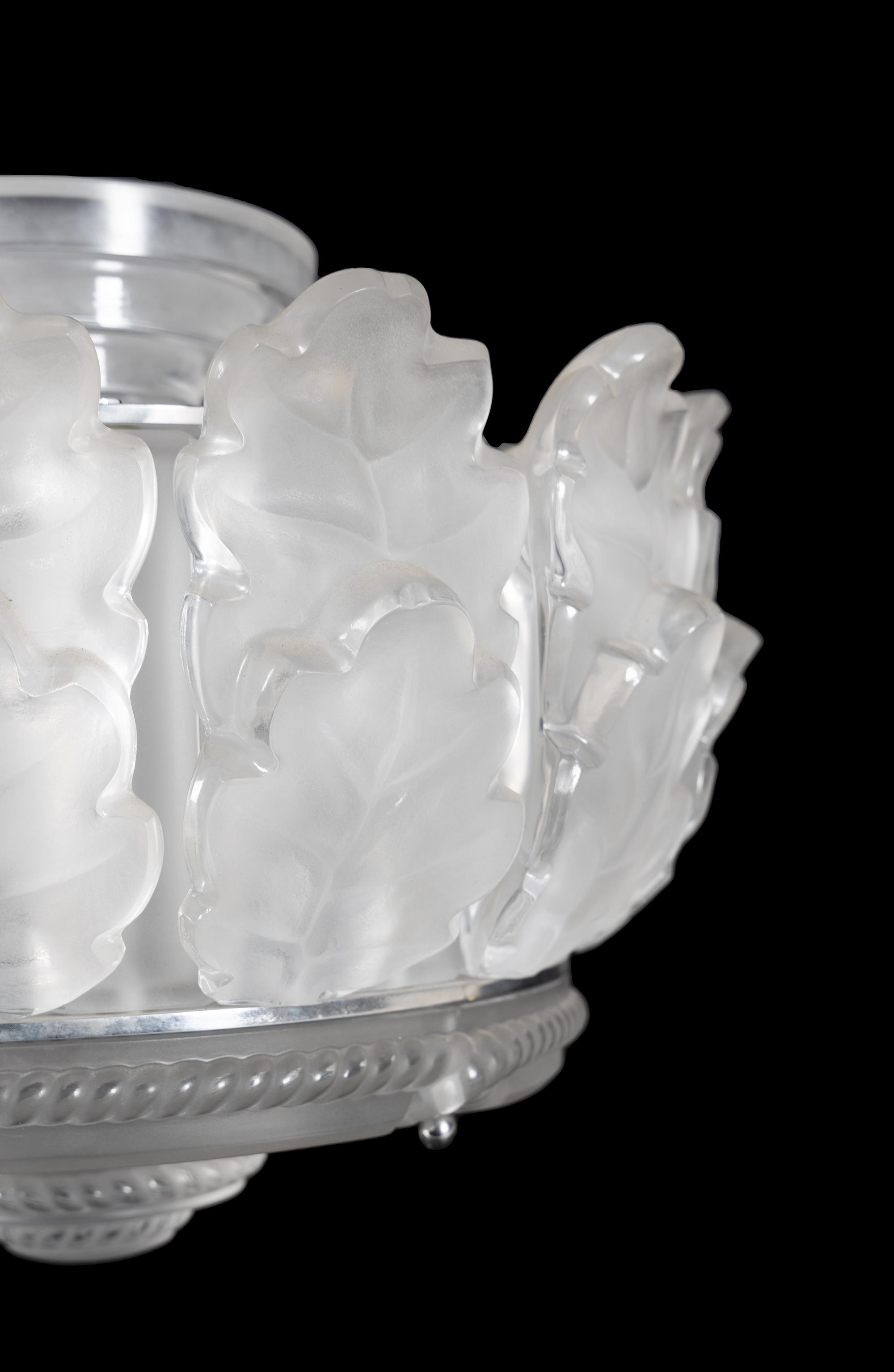 A Lalique Chene Ceiling Fixture