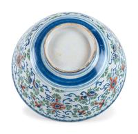 A Dutch Delft Polychrome Glazed Earthenware Punch Bowl