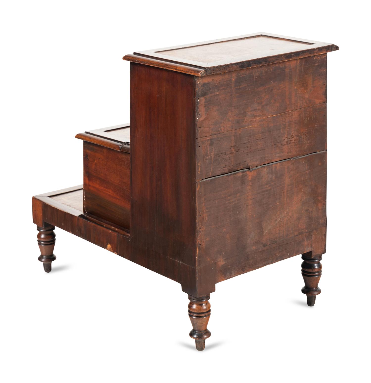 A Set of English Mahogany Bed Steps