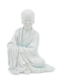 A Chinese Blanc-de-Chine Porcelain Figure of Luohan