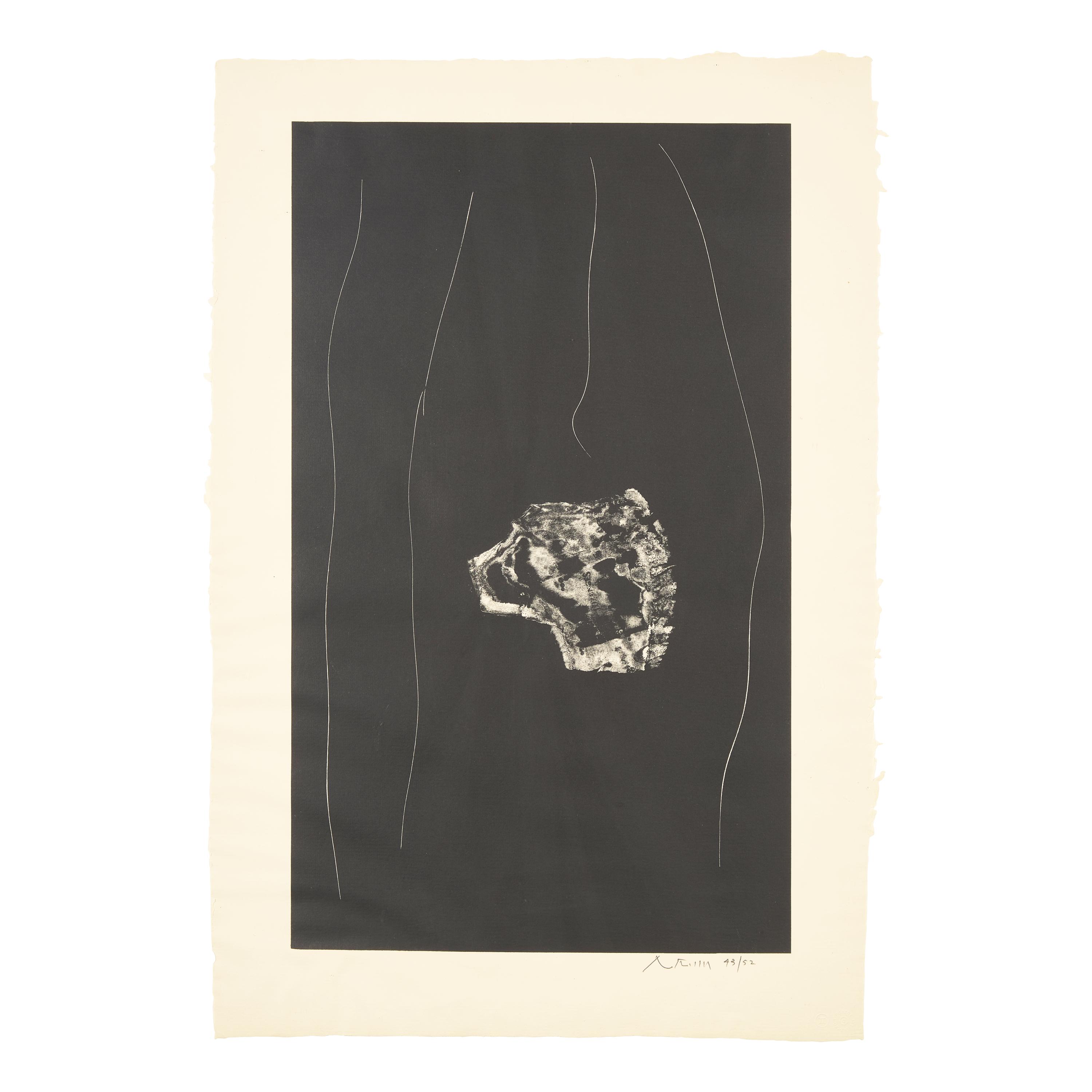 Robert Motherwell (American, 1915-1991) — Soot Black Stone, #3 , 1975