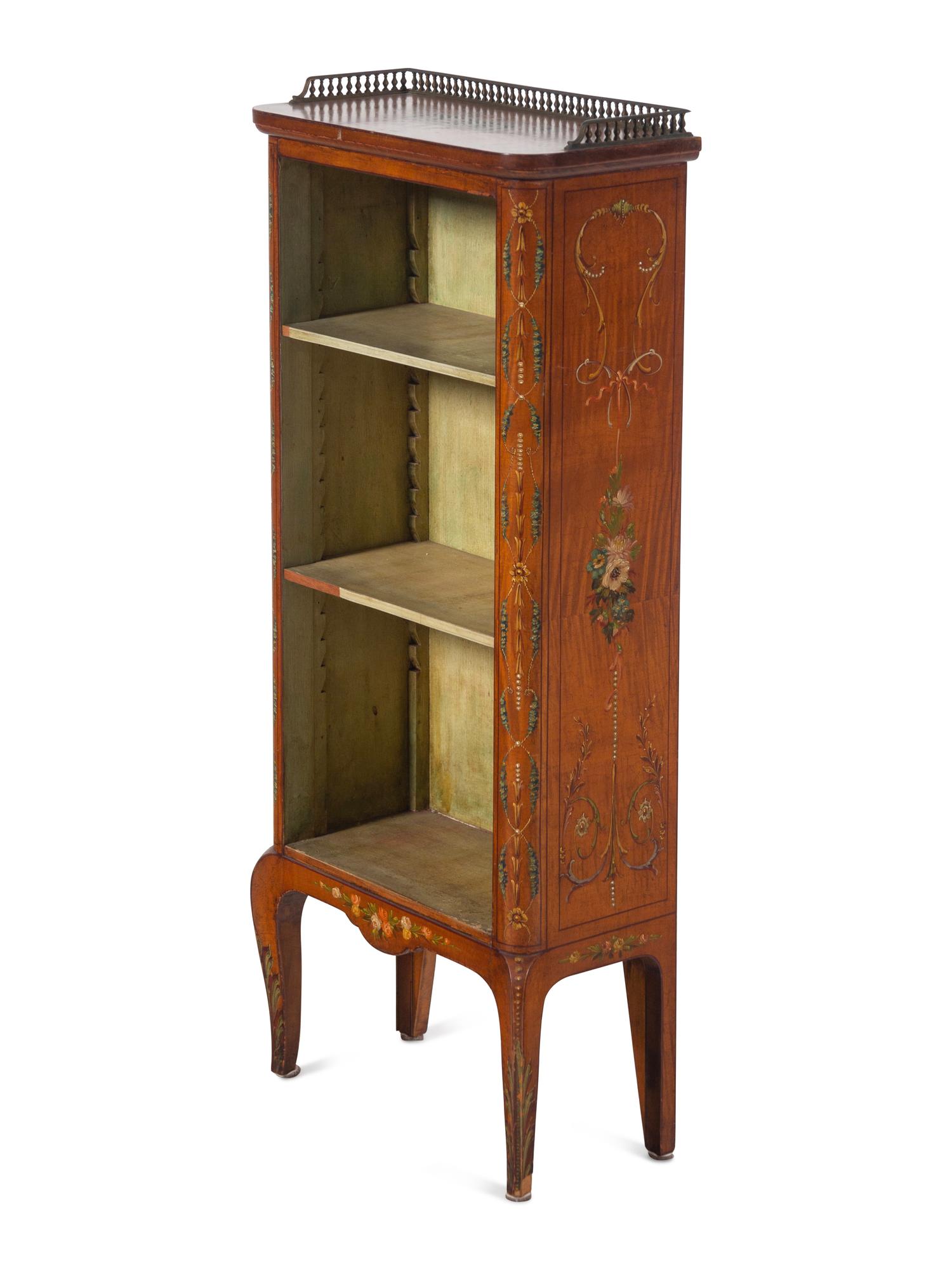 An Edwardian Painted Satinwood Bookcase
