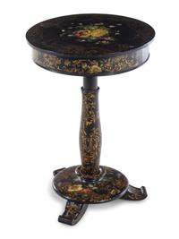A Victorian Painted Papier-Mâché or Lacquer Work Table