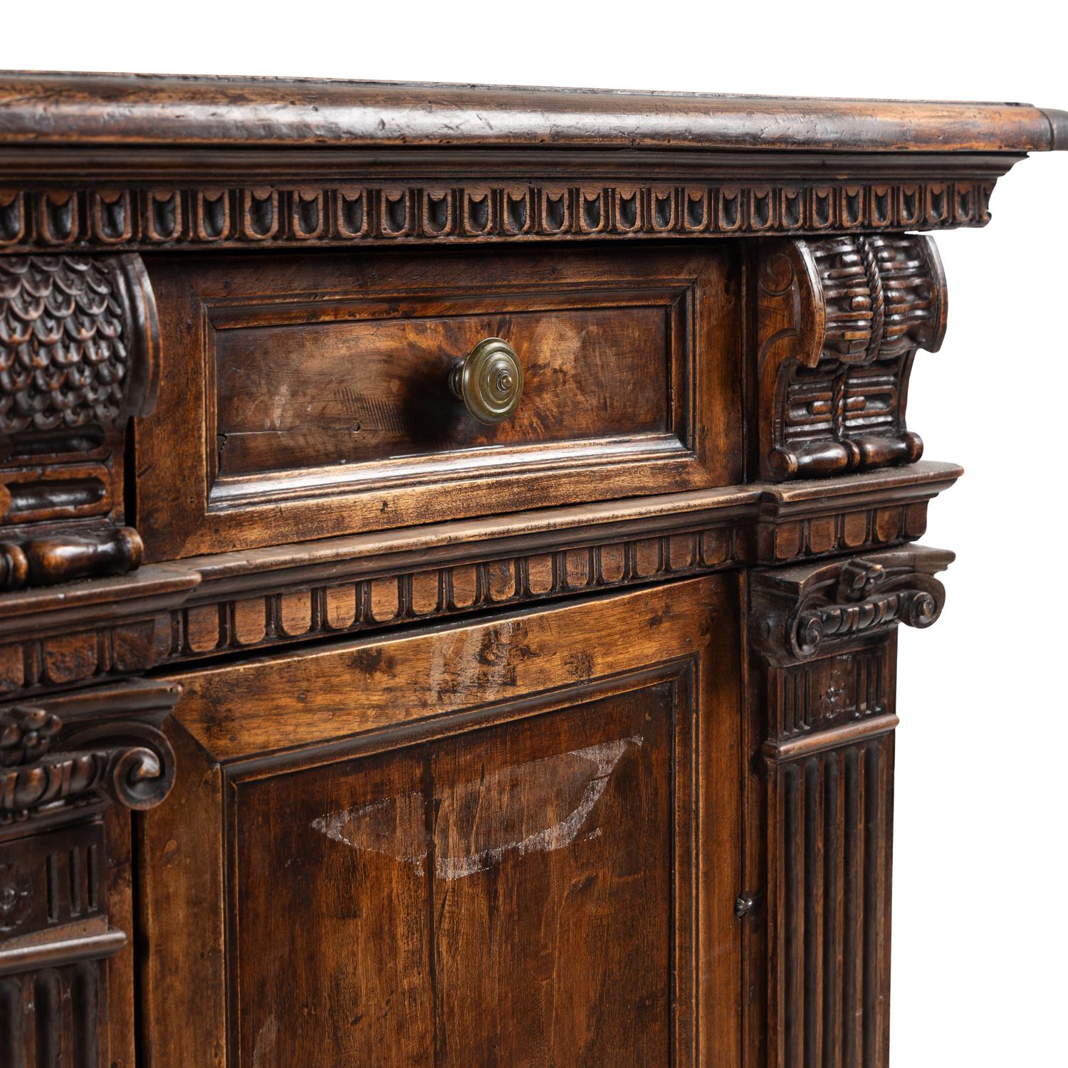 A North Italian Walnut Console Cabinet