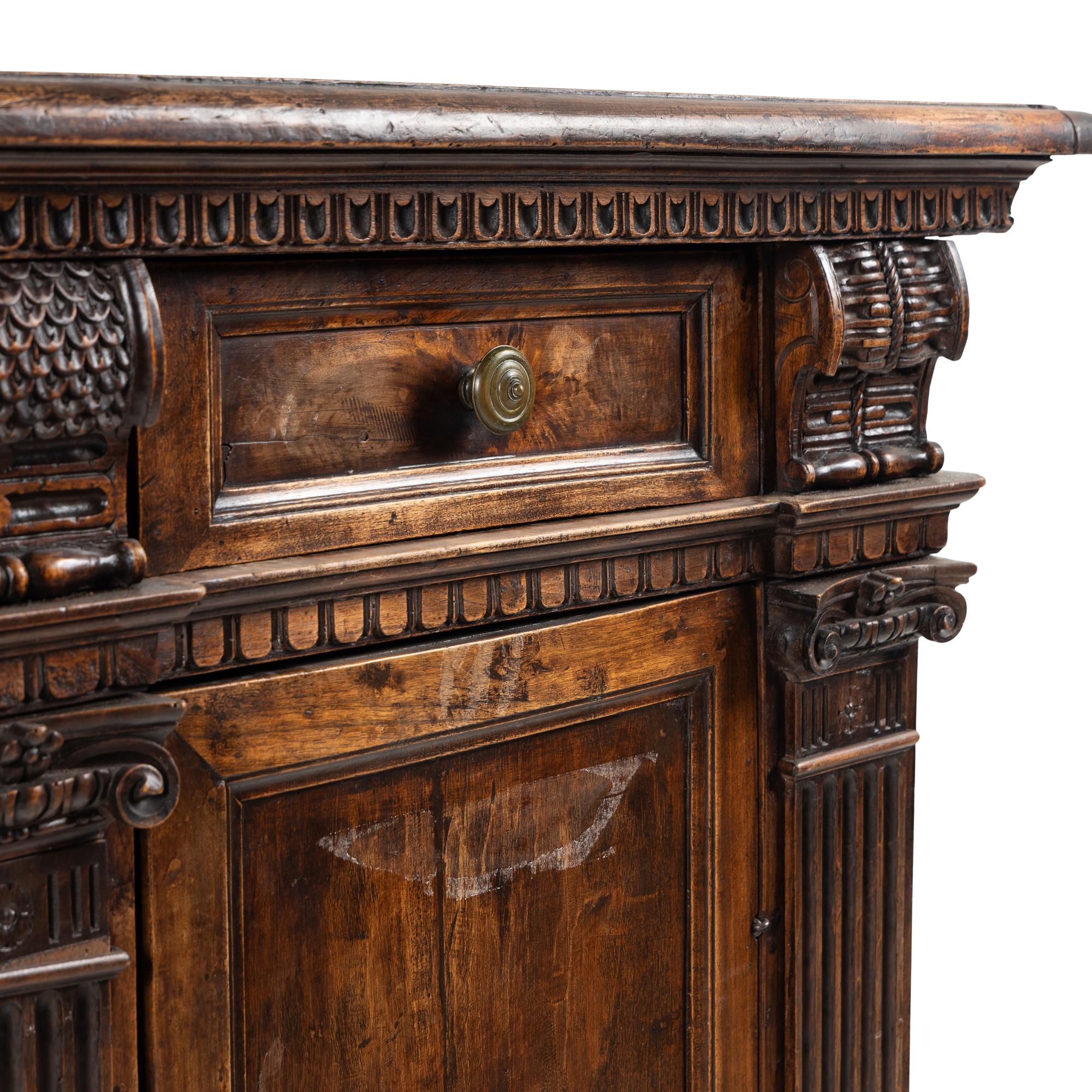 A North Italian Walnut Console Cabinet