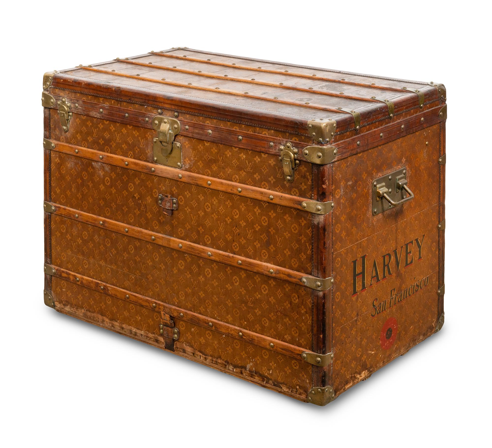A Louis Vuitton Monogrammed Hardside Steamer Trunk