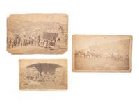 [WESTERN AMERICANA]. A group of 3 photographs featuring cowboys and camp scenes.