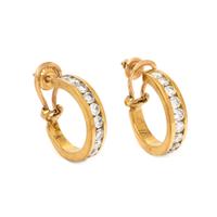 YELLOW GOLD AND DIAMOND HOOP EARRINGS