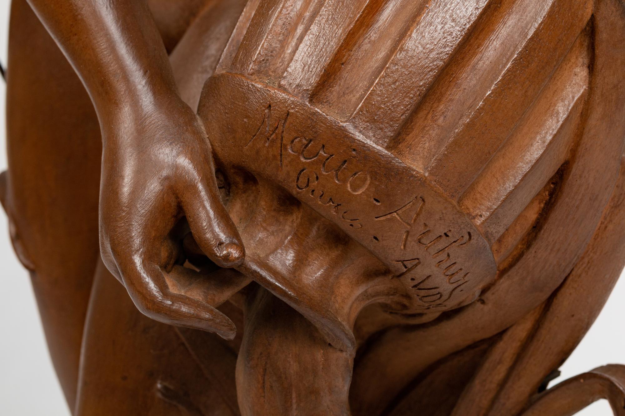 A Large French Terracotta Figure of a Water Carrier — SIGNED MARIO ARTHUR, PARIS, LATE 19TH CENTURY
