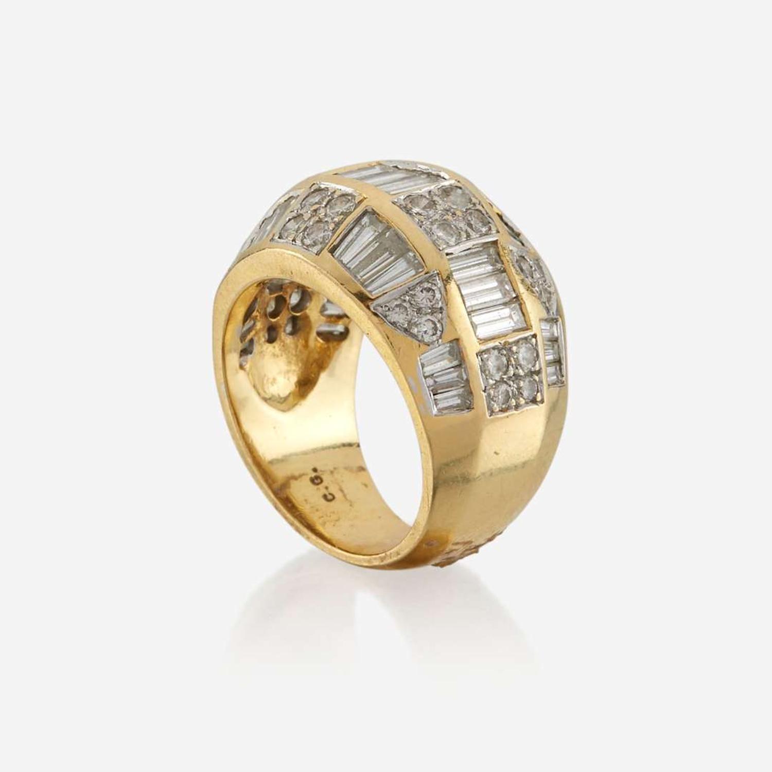 A gold and diamond ring