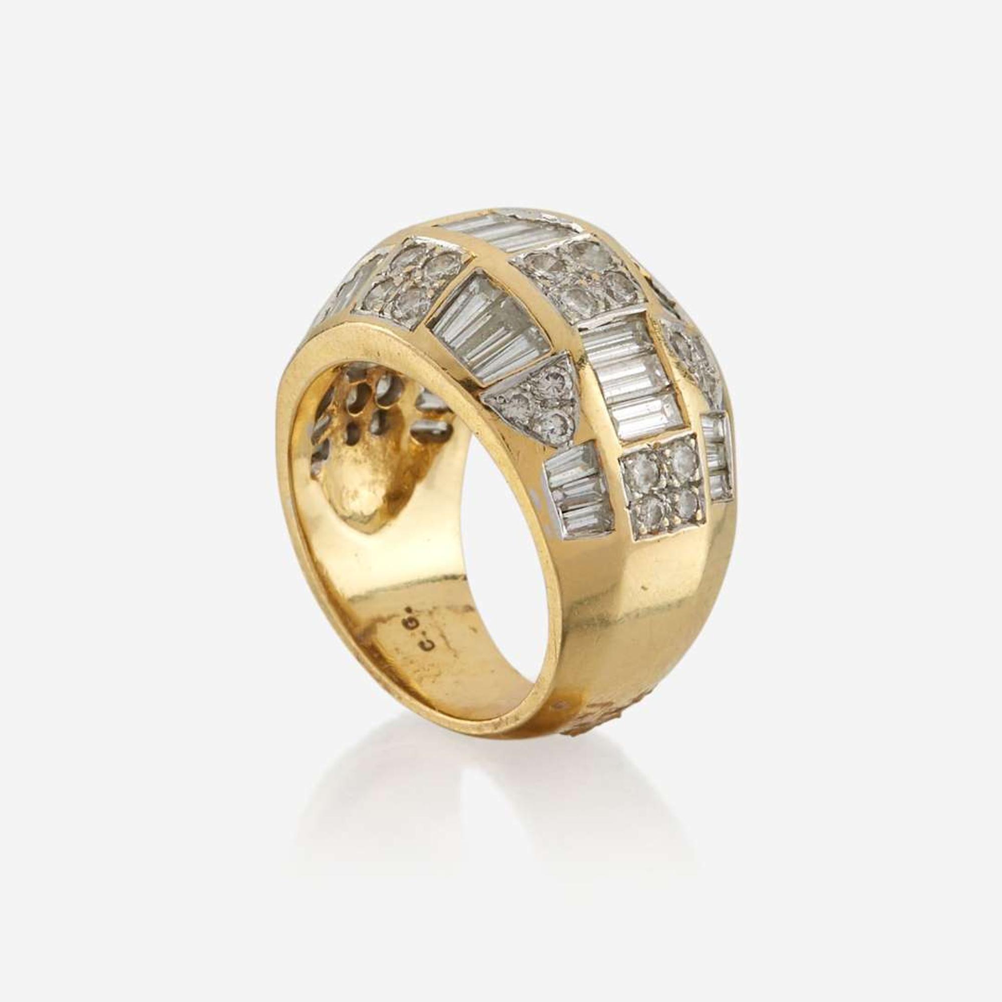 A gold and diamond ring