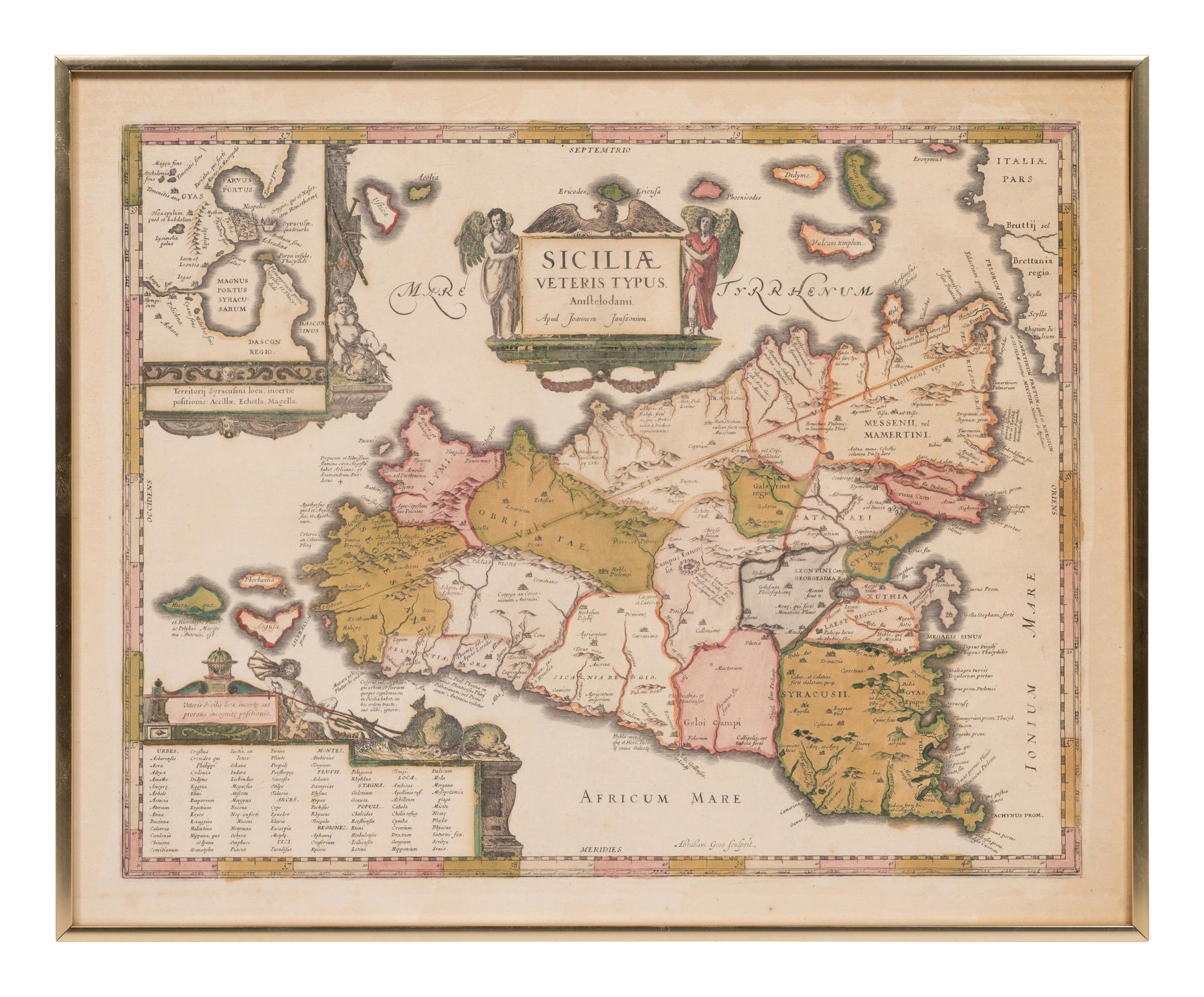 JANSSONIUS, Johannes (1588-1664). Sicilia Veteris Typus . Amsterdam, 1618.