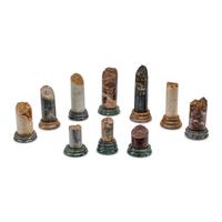 A Group of Ten Italian Grand Tour Style Marble Column Ornaments