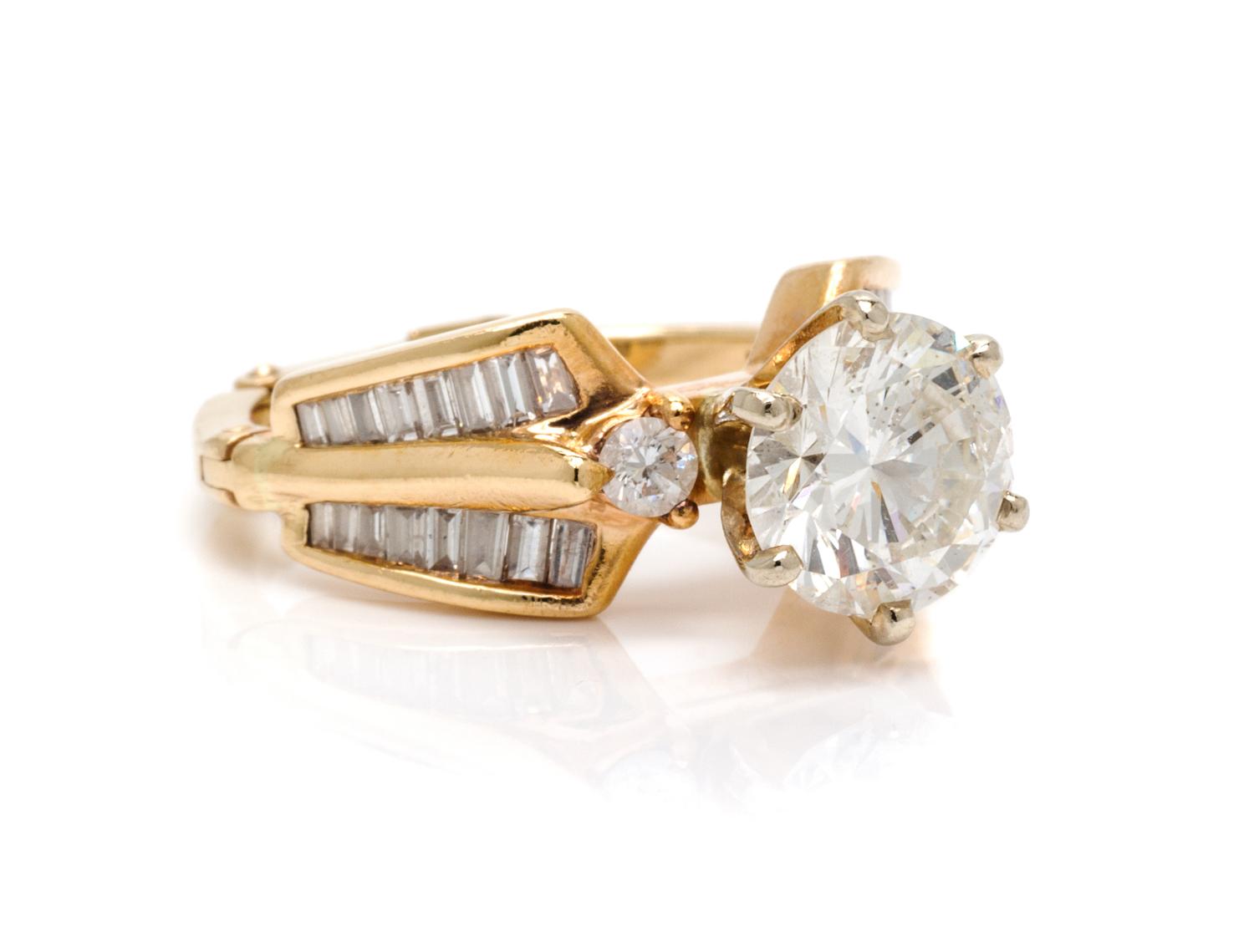 A Yellow Gold and Diamond Ring, 4.00 dwts.