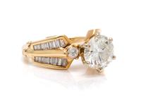 A Yellow Gold and Diamond Ring, 4.00 dwts.