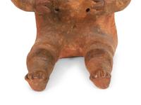 Two Quimbaya Style Pottery Seated Figures
